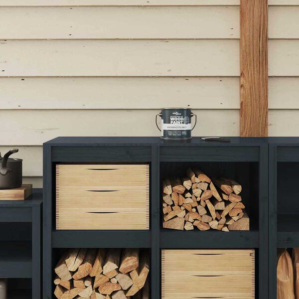 vidaXL Wood Paint Grey 6.50 x 6.50 x 6.26 in Wall Print