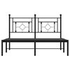 vidaXL Bed Frame Black Powder-Coated Steel Double Bed Frame