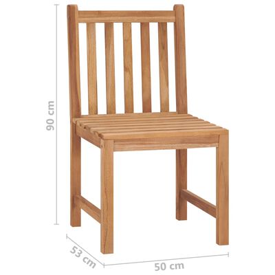 vidaXL Patio Chairs 4 pcs Solid Teak Wood