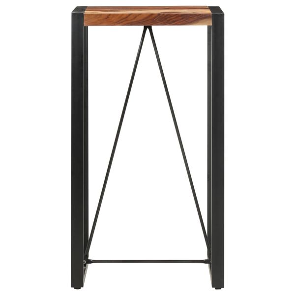 vidaXL Bar Table Brown and Black Solid Acacia wood, steel
