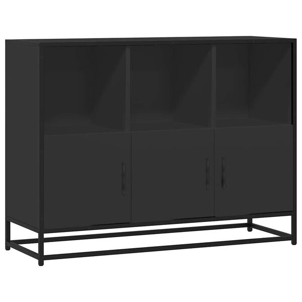 vidaXL Sideboard Black Engineered wood, Metal 39.4x13.8x29.9 in
