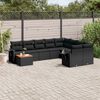 vidaXL Garden Sofa Set Black PE Rattan Large Modular Garden Sofa Set