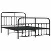 vidaXL Bed Frame Black Powder-coated steel Double Bed Bed Frame