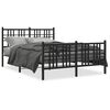 vidaXL Bed Frame Black Steel Full Bed Frame Rectangular Traditional