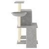 vidaXL Cat Tree Light Grey Engineered Wood, Plush, Sisal Medium Durable