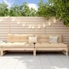 vidaXL Garden Middle Sofa Natural Solid pine wood 48.0 x 33.1 x 27.6 in
