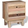 vidaXL Bedside Cabinet Beige Solid reclaimed wood Small Storage