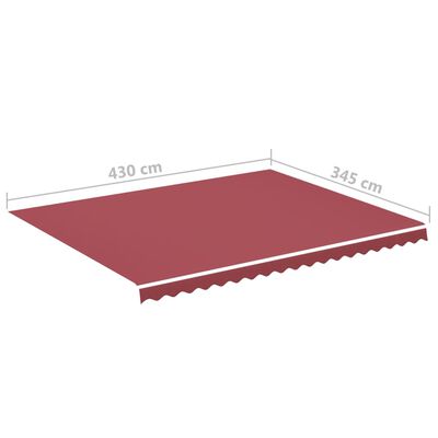 vidaXL Replacement Fabric for Awning Burgundy Red 14.8'x11.5'