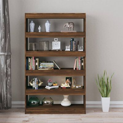 vidaXL Book Cabinet/Room Divider Brown Oak 39.4"x11.8"x65.4"