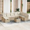 vidaXL Garden Sofa Set with Cushion 9 pcs Beige and Cream Poly Rattan