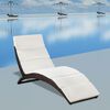 vidaXL Sun Lounger Brown, Cream White