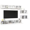 vidaXL TV Stands 8 Pcs White Engineered Wood
