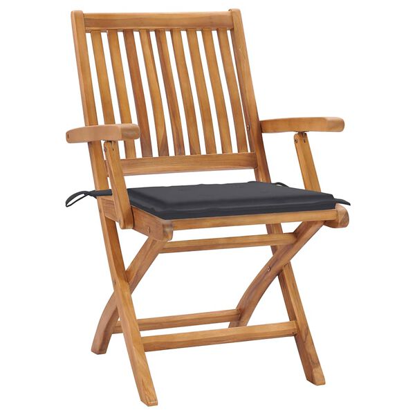 vidaXL Garden Chair Set of 2 Teak wood Standard Foldable Garden Chair