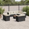 vidaXL Garden Sofa Set Black PE Rattan Large Adjustable Feet