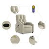 vidaXL Massage Recliner Chair Cream Faux Leather