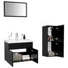 vidaXL Bathroom Furniture Set Black Engineered wood, acrylic, ceramic