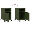 vidaXL Bedside Cabinet Set of 2 Olive Green Cold-Rolled Steel Medium