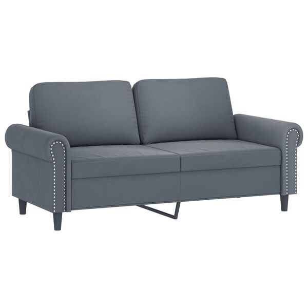 vidaXL Sofa Set Dark grey Velvet, metal, textilene, plywood 2-Seater