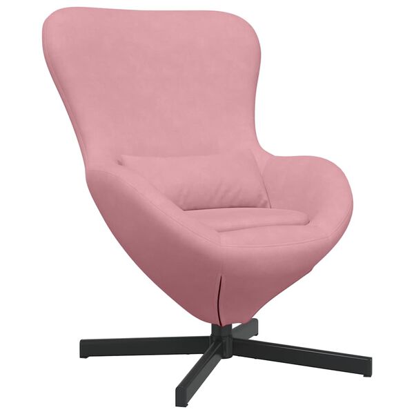 vidaXL Egg Chair Pink 24.80 x 28.74 x 35.43 in Velvet
