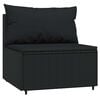 vidaXL Patio Lounge Set Black PE Rattan Large Adjustable Feet