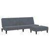 vidaXL 2-Seater Sofa Bed with Footstool Dark Gray Velvet