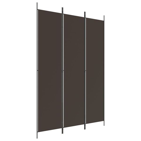 vidaXL 3-Panel Room Divider Brown 59.1"x86.6" Fabric