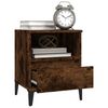 vidaXL Bedside Cabinet Smoked Oak Engineered wood, metal 15.7x13.8x19.7 in