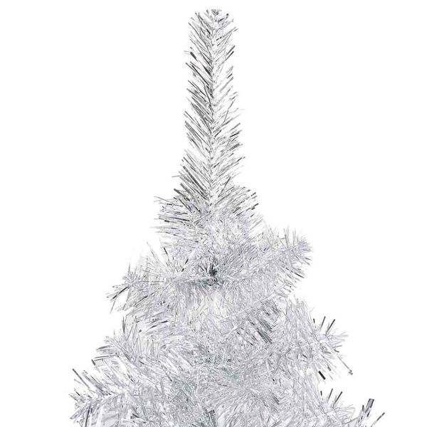 vidaXL Artificial Pre-lit Christmas Tree with Ball Set Silver 47.2" PET