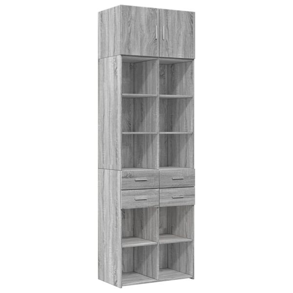 vidaXL Storage Cabinet Grey Sonoma Engineered Wood Tall Storage Cabinet