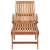 vidaXL Sun Lounger with Beige Cushion Solid Teak Wood
