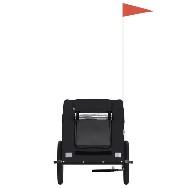 vidaXL Pet Bike Trailer Black Iron Small Collapsible Pet Bike Trailer