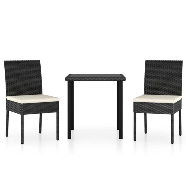 vidaXL Dining Set Black, Cream