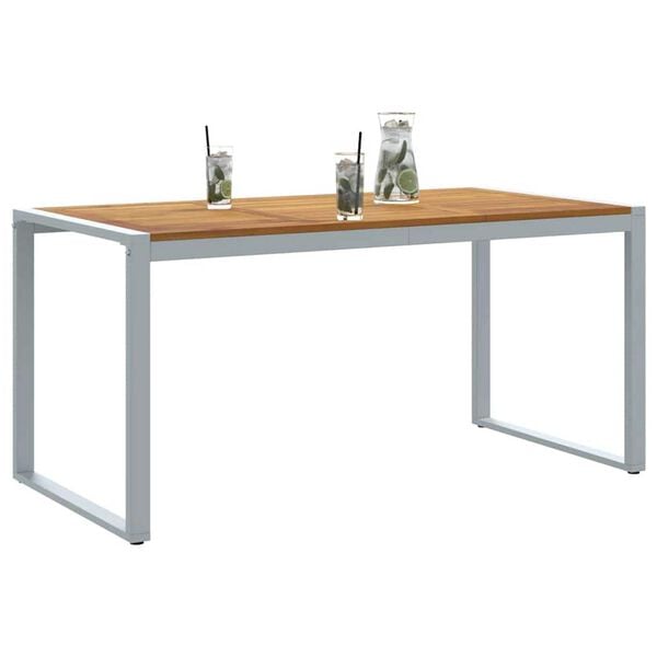 vidaXL Garden Dining Table Grey 62.99 x 31.50 x 29.53 in