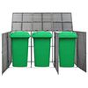 vidaXL Triple Wheelie Bin Shed Anthracite 90.2"x30.7"x47.2" Poly Rattan