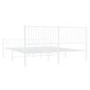vidaXL Bed Frame White Powder-Coated Steel 76 x 80 in Bed Frame