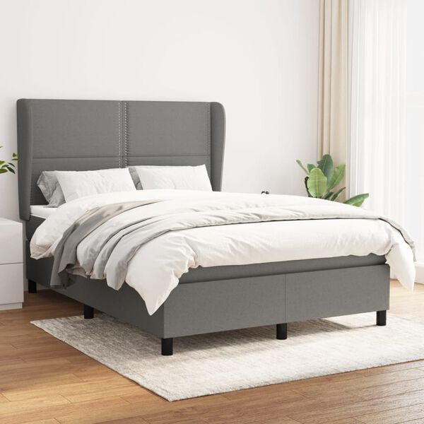 vidaXL Box Spring Bed Dark grey