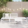 vidaXL Garden Lounge Set White Solid pinewood Standard Modular