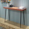 vidaXL Console Table Brown MDF, Steel Standard Decorative Inlays