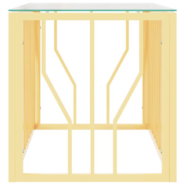 vidaXL Coffee Table Gold Stainless steel, tempered glass