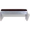 vidaXL Entryway Bench Brown and Silver Real Goat Leather and Aluminum