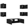 vidaXL 5 Piece TV Wall Stands with LED Lights Black