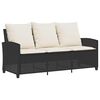 vidaXL Garden Sofa Black and Cream White