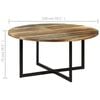 vidaXL Dining Table Multicolor Reclaimed wood, iron 59 in diameter