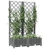 vidaXL Garden Planter Light Grey Polypropylene 31.5 x 15.7 x 47.8 in