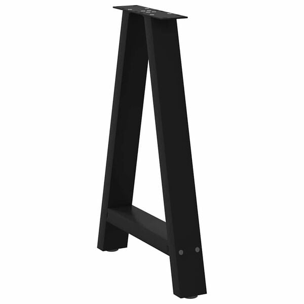 vidaXL Coffee Table Leg Black Powder-coated steel Medium Levelers