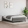 vidaXL Bed Frame Dark Grey Polyester, Plywood, Engineered Wood Full