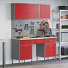 vidaXL Work Cabinet with Drawer with Lock 8 pcs Red 150 x 55 x 200 cm