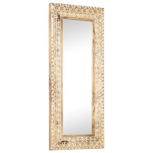 vidaXL Mirror Natural Wood Solid mango wood 43.3 x 19.7 in
