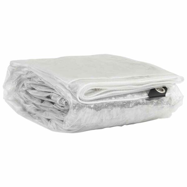 vidaXL Clear Tarpaulin with Eyelets 16.4x26.2' PVC