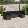 vidaXL Patio Sofa Set Black PE rattan, Powder-coated steel 7 Piece